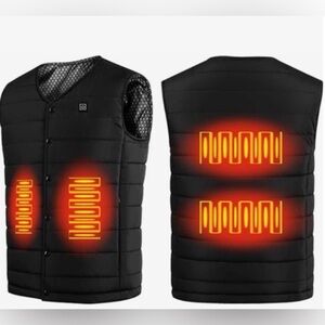 Black Heated Vest Men/Women size Large L. Or Med Medium. Battery not included